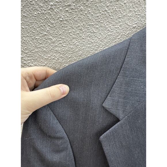 Tailors Row Finery Mens Suit Coat Size Unknown Gray Two Button Up Single Breast - Picture 3 of 16